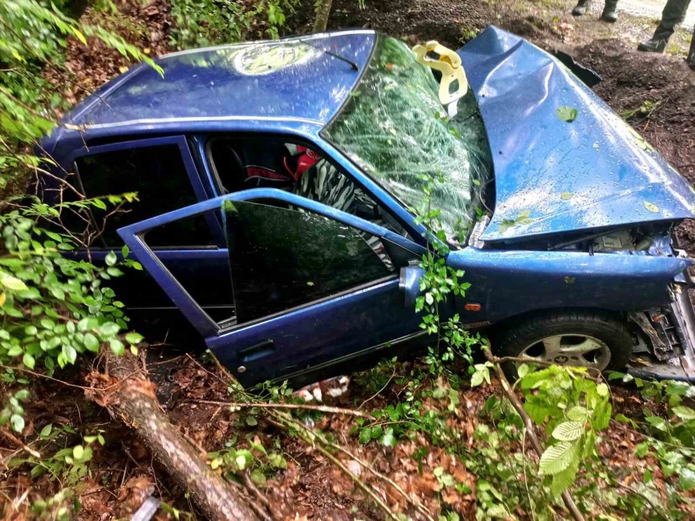 Kontrolden çıkan otomobil ağaca çarptı: 2’si ağır 3 yaralı