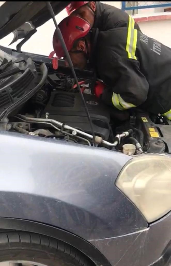 Konya’da otomobilden 1,5 metrelik zehirli yılan çıktı