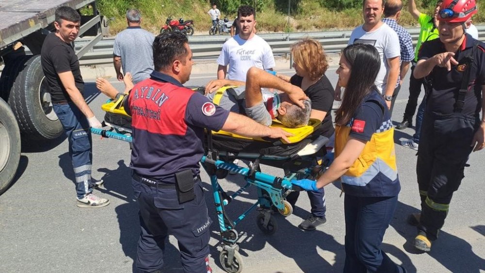 Tır yoldan çıktı: 1 yaralı