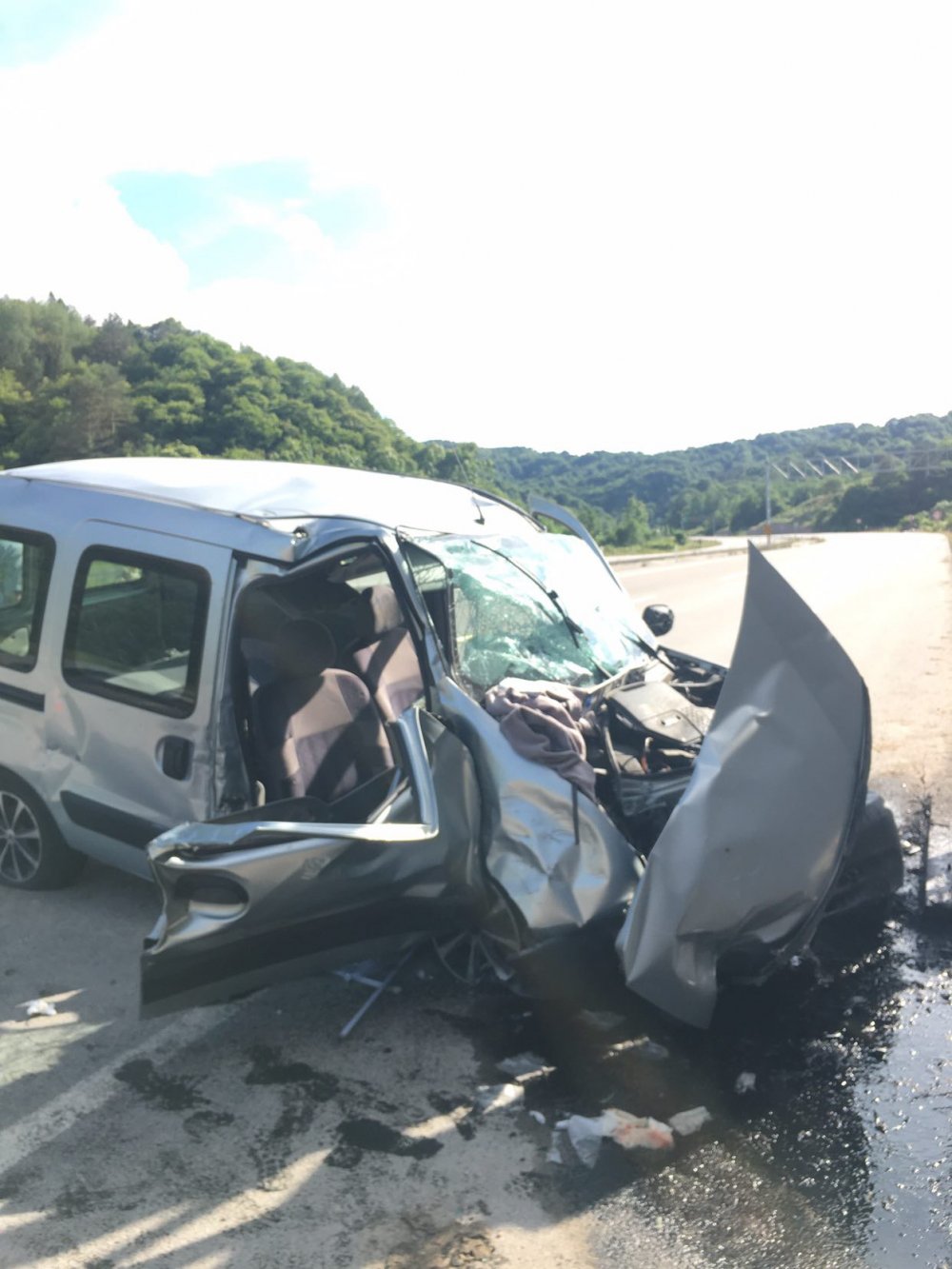 Hafif ticari araç, yön levhasının direğine çarptı: 1 ölü, 1 yaralı