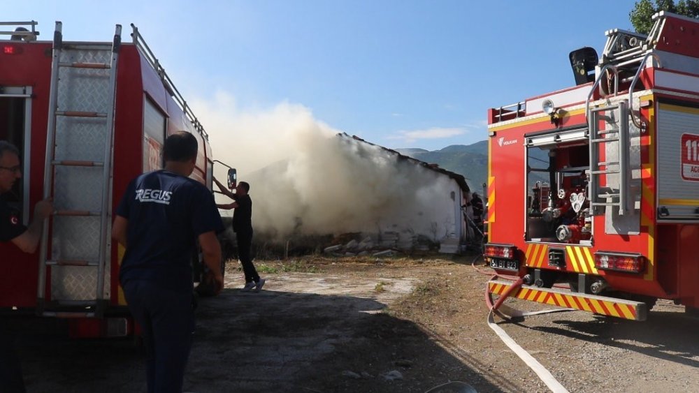 Besi çiftliğinde yangın