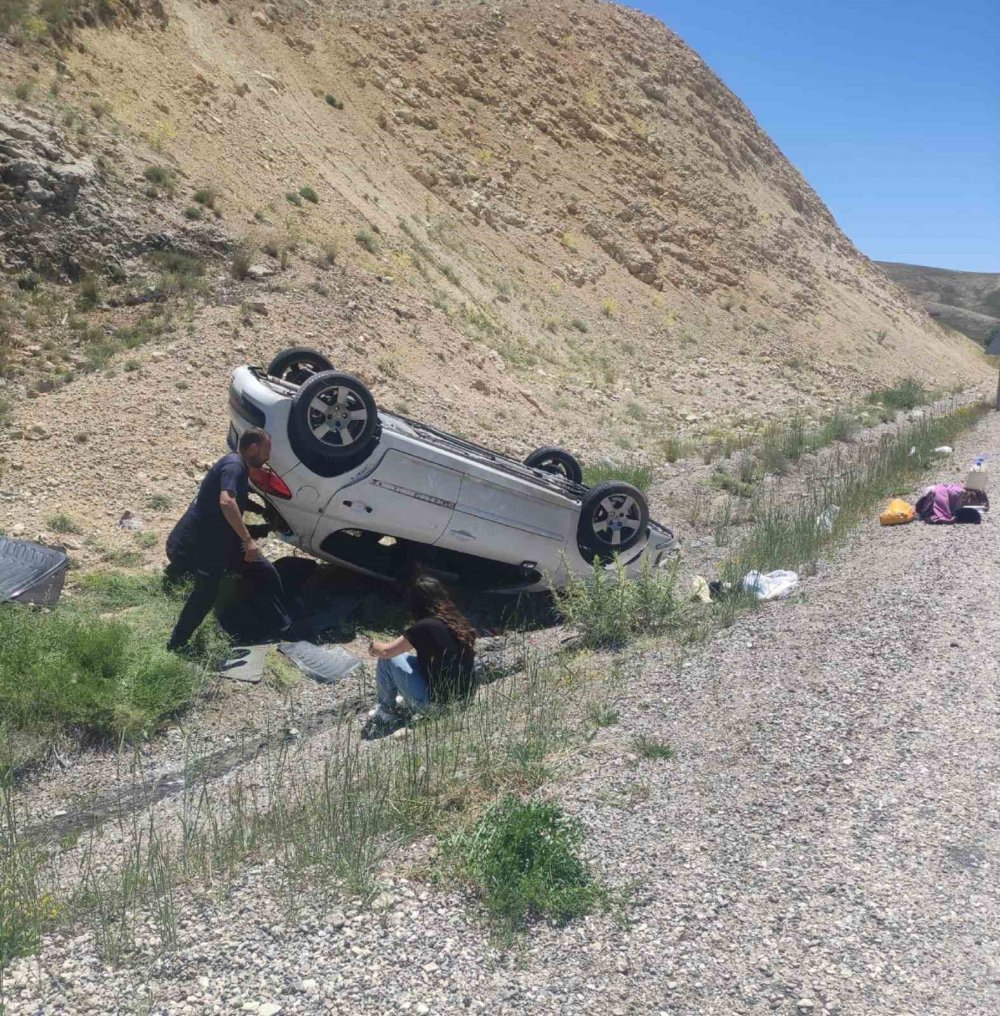 Takla atan araçtan burnu bile kanamadan çıktı