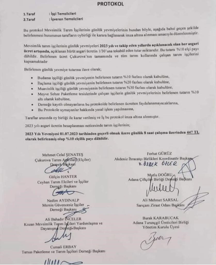 İşçi fiyatları belirlendi