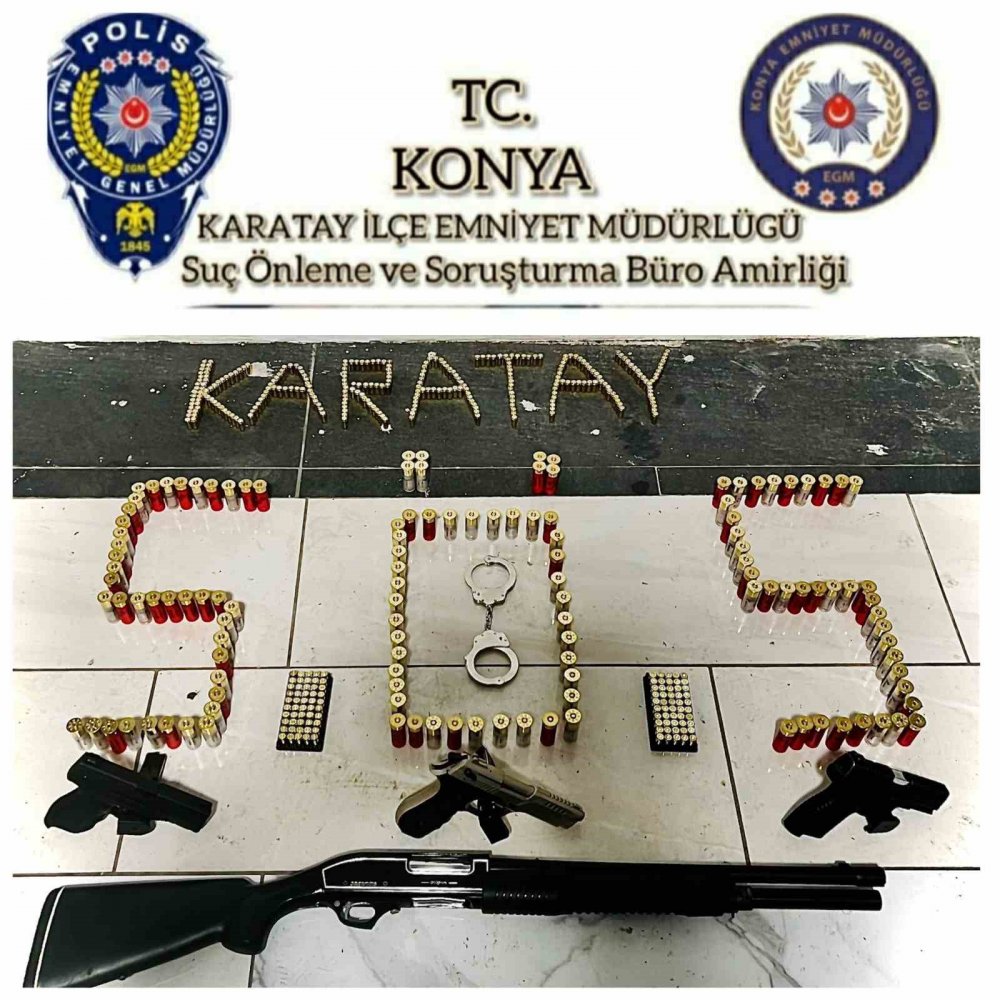 Konya'da düğün magandalarına operasyonda cephanelik ele geçirildi
