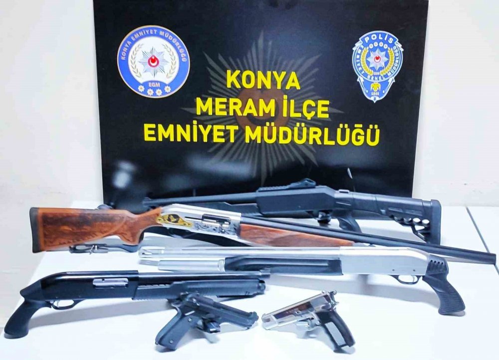 Konya'da düğün magandalarına operasyonda cephanelik ele geçirildi