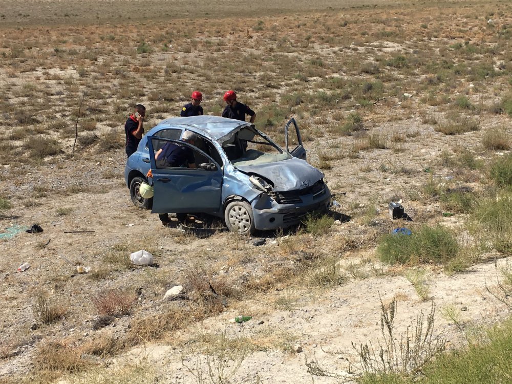 Konya'da otomobil takla attı: 5 yaralı