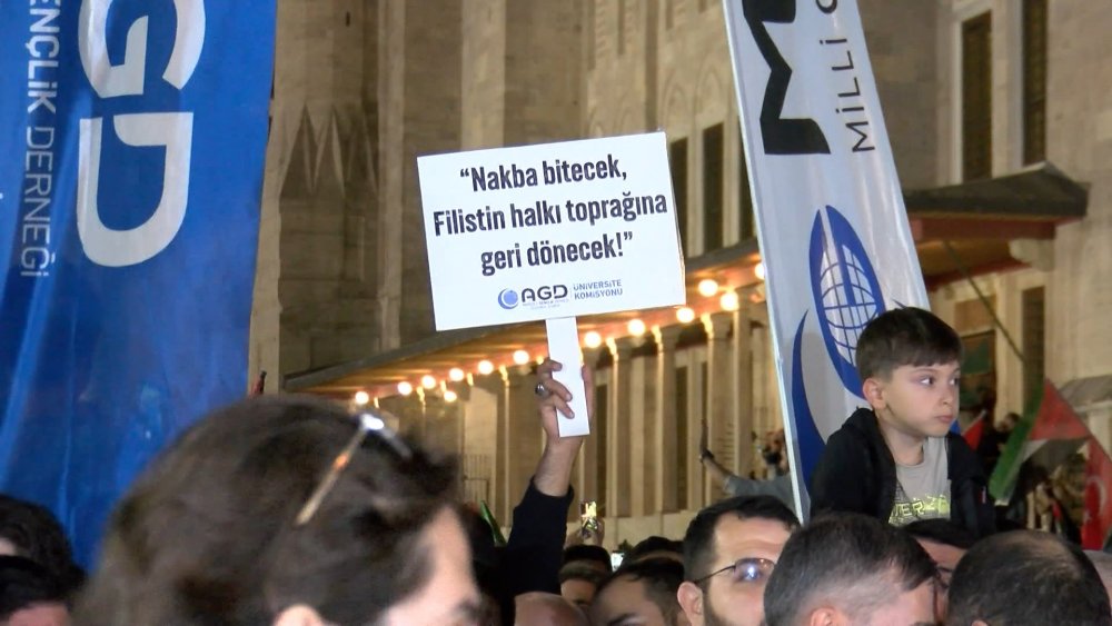 Binlerce kişi Filistin'e destek için buluştu