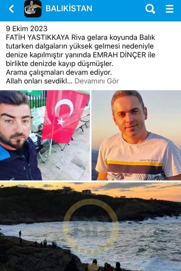 Balık tutmak için gittikleri denizde kayboldular