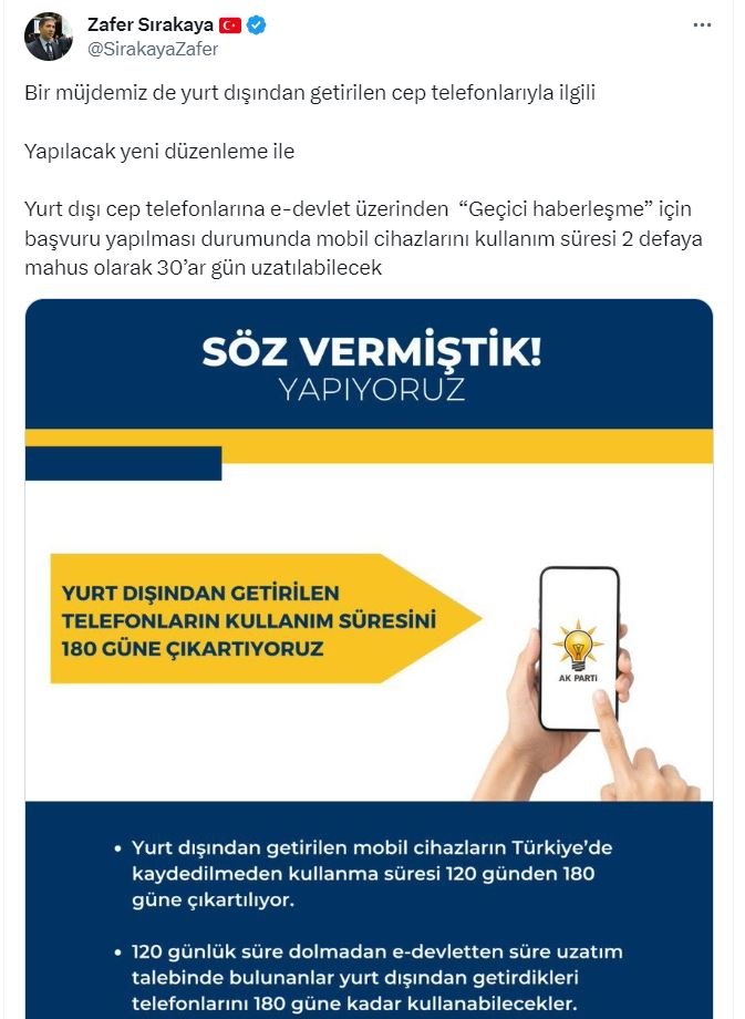 Yurt dışından getirilen cep telefonlarının kullanım süresi değişiyor