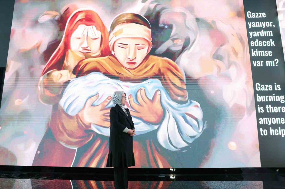 Emine Erdoğan “Kurşun Geçirmez Düşler: Gazzeli Çocuk Ressamlar Sergisi”ni ziyaret etti