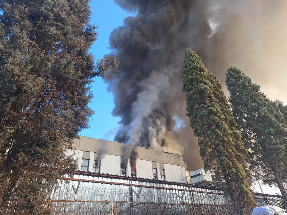 Fabrika cayır cayır yandı