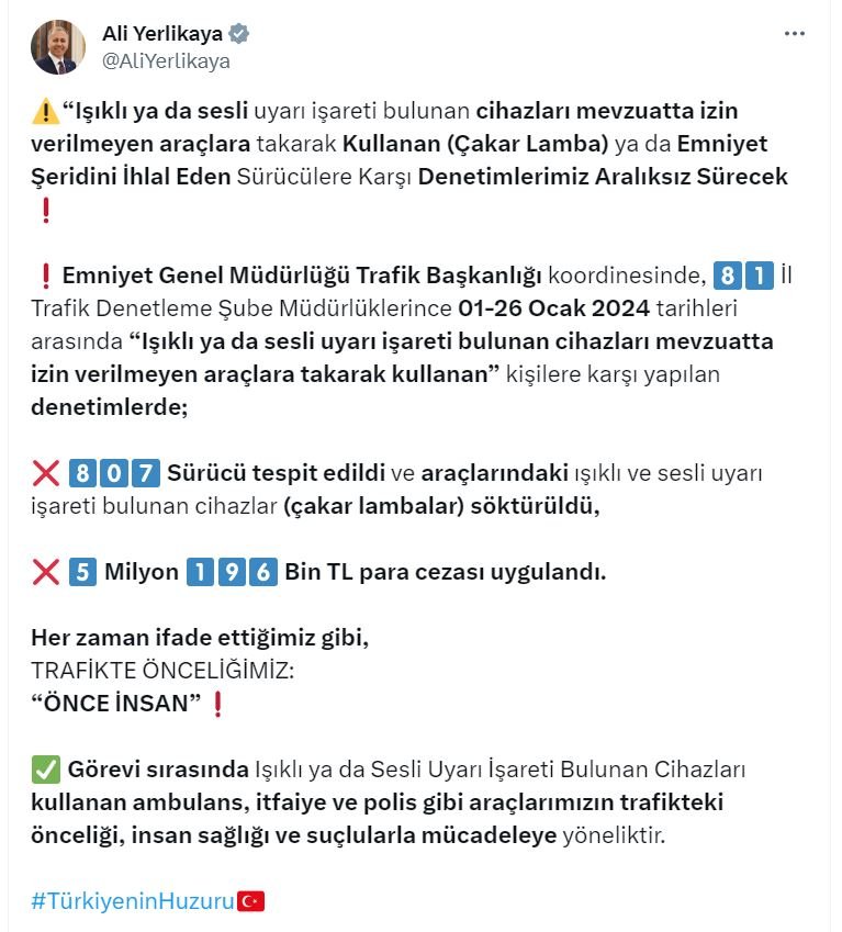 Bakan Yerlikaya duyurdu! Yüzlerce sürücüye ceza yağdı