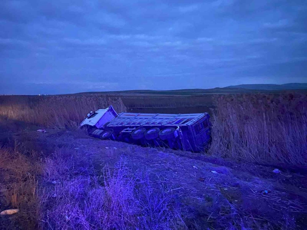 Konya'da kamyon şarampole devrildi! Hayatını kaybetti