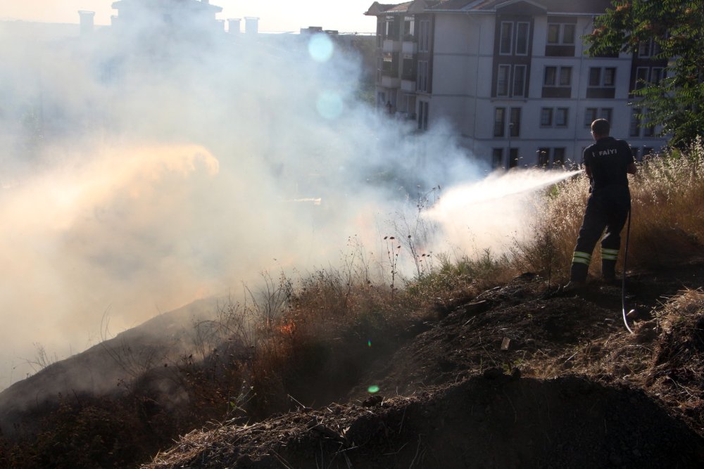 Edirne'de anız yangını, yerleşim yerine sıçramadan söndürüldü