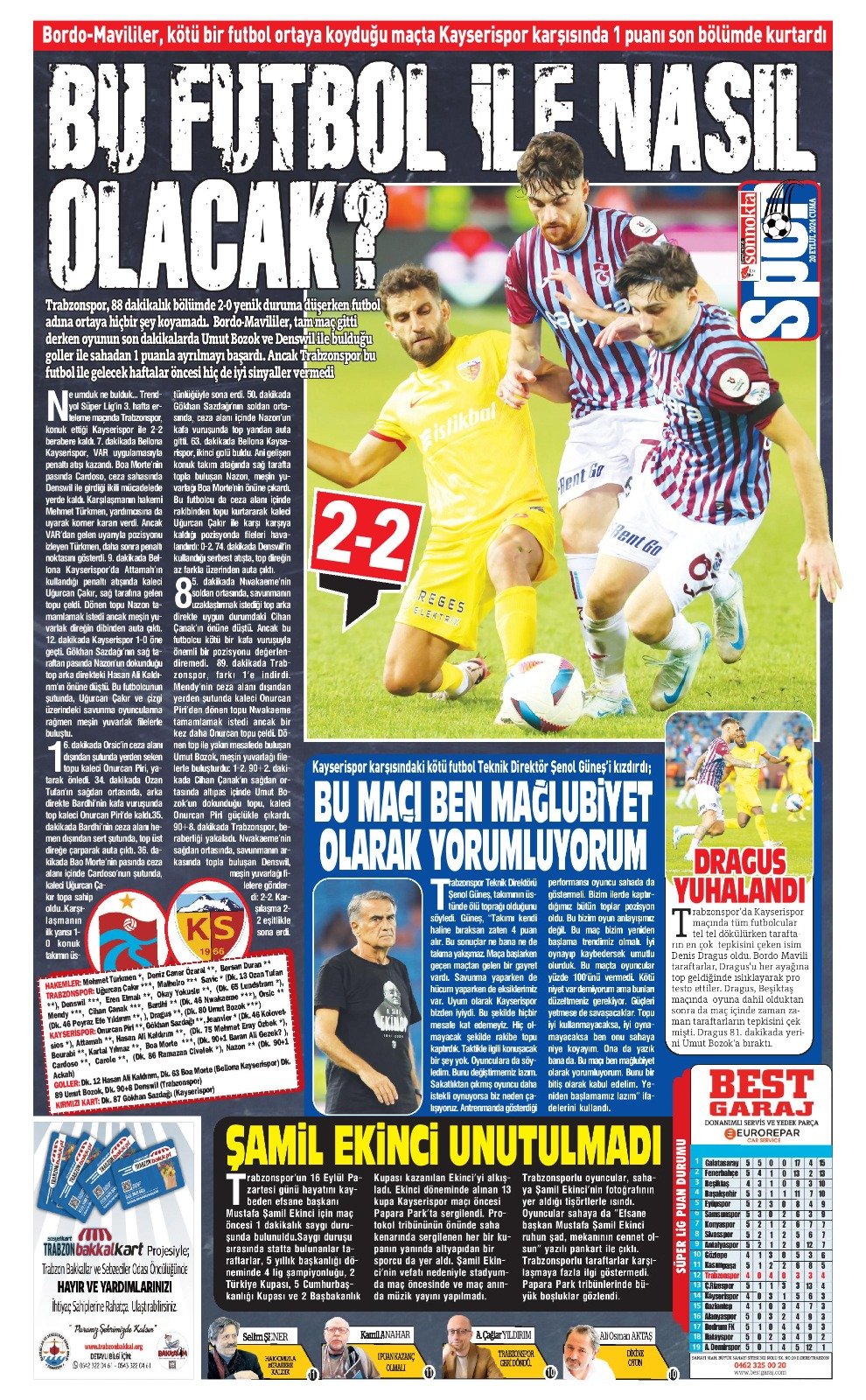 Trabzonspor'da 'Güneş' yüzünü göstermedi