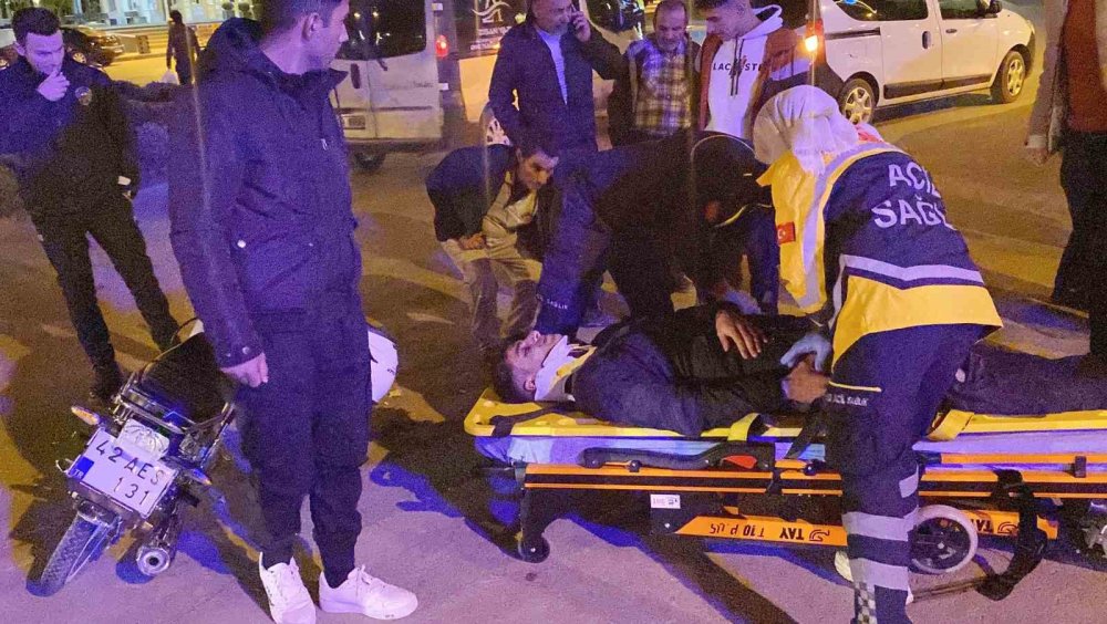 Konya’da otomobil ile motosiklet çarpıştı, sürücü yaralandı