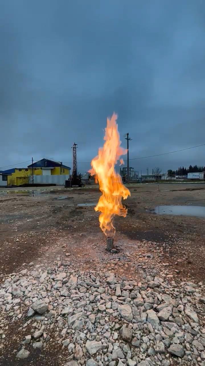 Bursa'da fabrika inşaatı zemin etüdü çalışmasında gaz bulundu