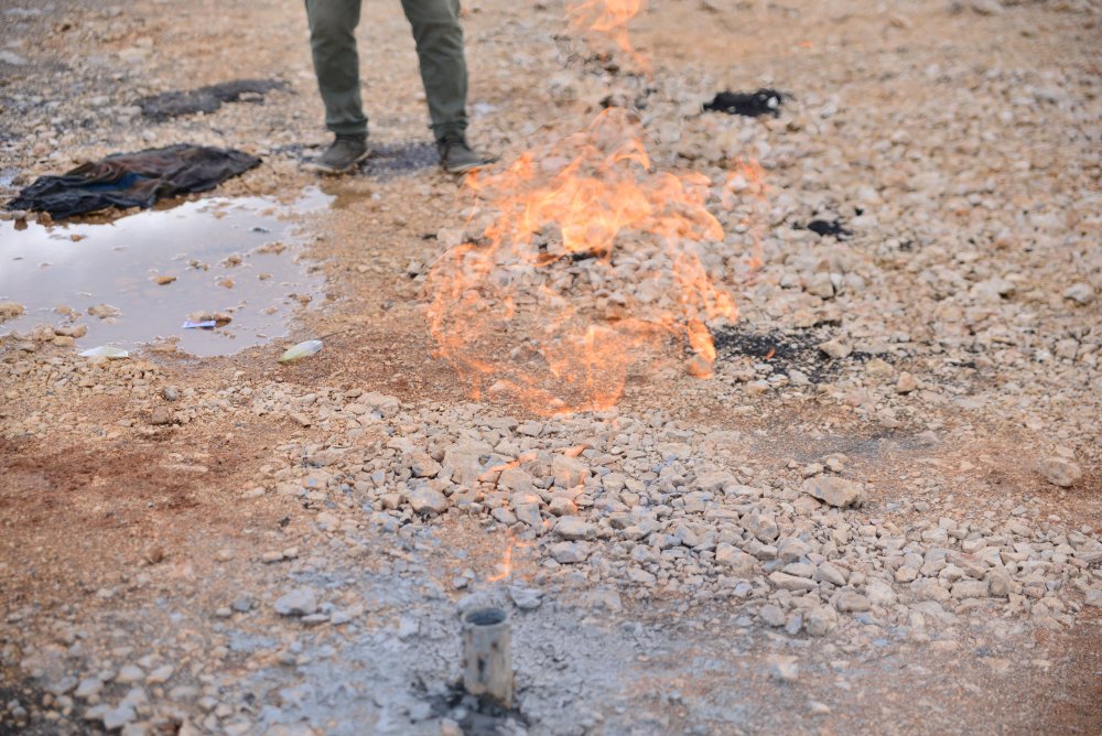 Bursa'da fabrika inşaatı zemin etüdü çalışmasında gaz bulundu