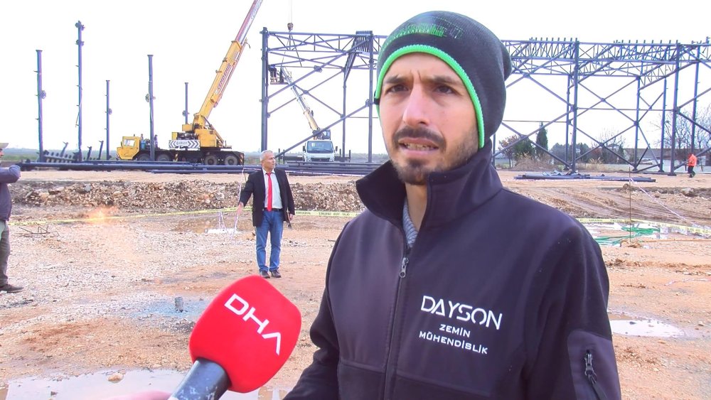 Bursa'da fabrika inşaatı zemin etüdü çalışmasında gaz bulundu