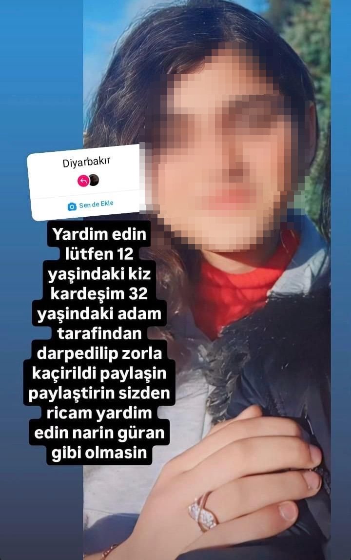 Diyarbakır'da 13 yaşındaki kız çocuğunu kaçırdı!