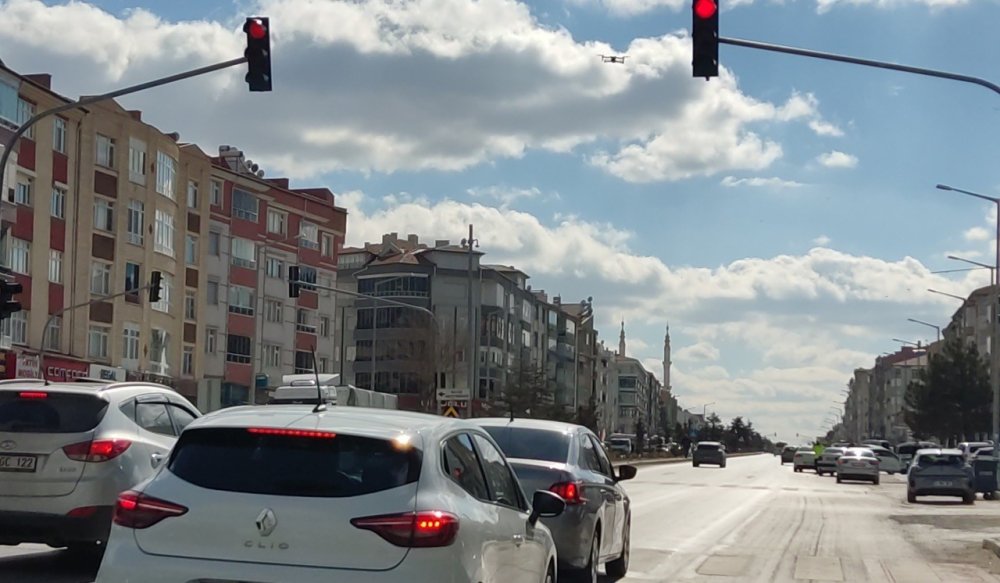 Kulu’da Otogar Kavşağında dron destekli trafik denetimi