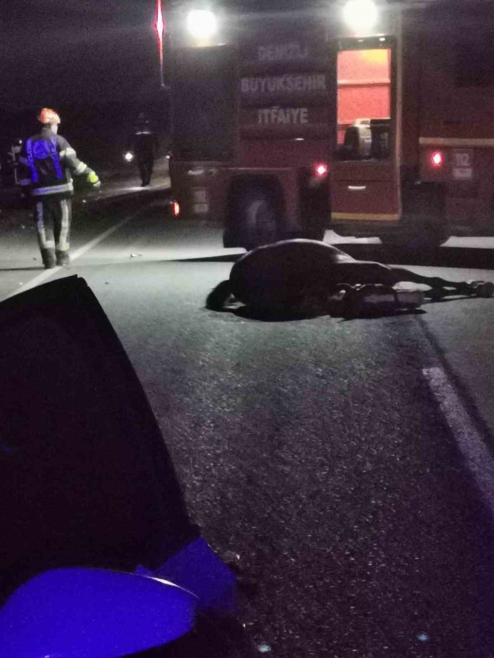 Ata çarpan otomobil takla atarak hurdaya döndü: 1 ölü, 1 yaralı