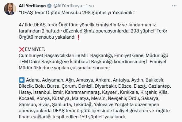 Konya dahil 47 ilde DEAŞ operasyonu: 298 gözaltı