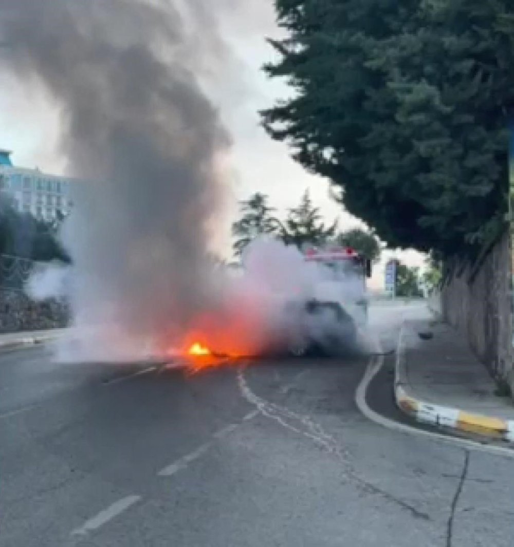 Seyir halinde alev alev yandı