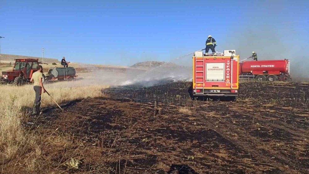 Konya'nın ilçesinde alevler göğe yükseldi: Soruşturma başlatıldı