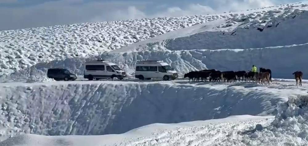 14 köy yolu kardan kapandı