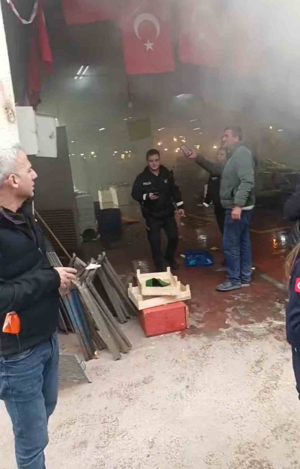 Pazar alanında korkutan anlar